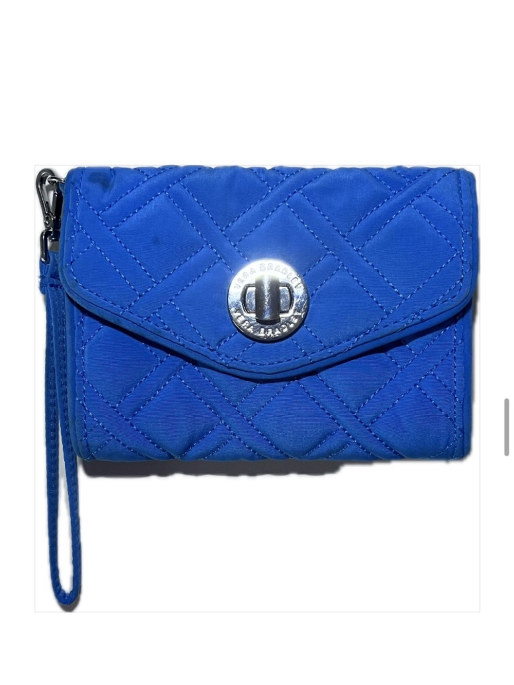 VERA BRADLEY Cobalt Quilted Turn-Lock Wristlet NWOT - Picture 1 of 7